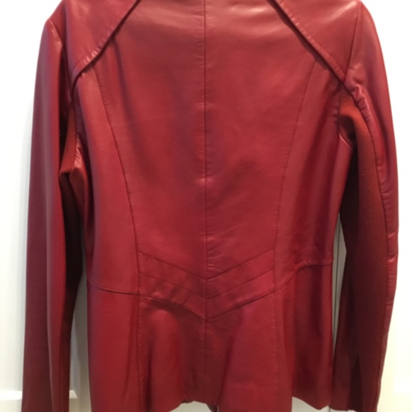Danier Red Leather Jacket - Picture 3 of 3